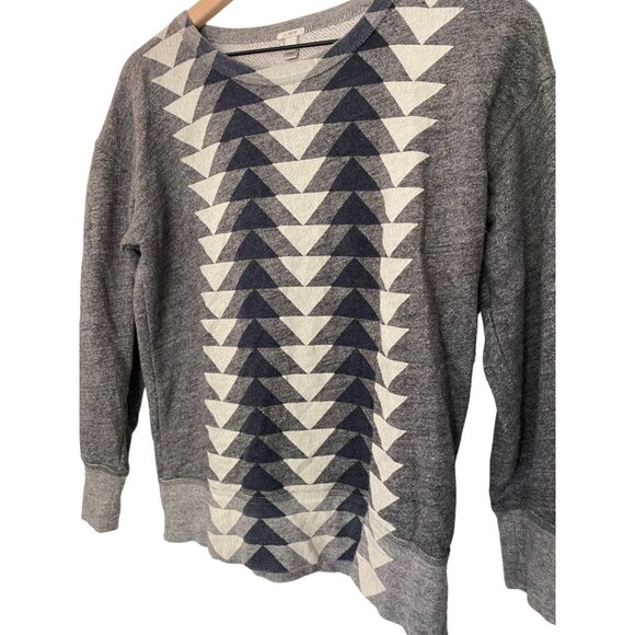 J.Crew Gray Chevron Geometric Sweatshirt Knit Top Size S Pullover Shirt - Picture 3 of 5